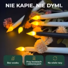 Nie kapie, nie dymi: świece LED wśród suszonych kwiatów, bez wosku, na wiele razy